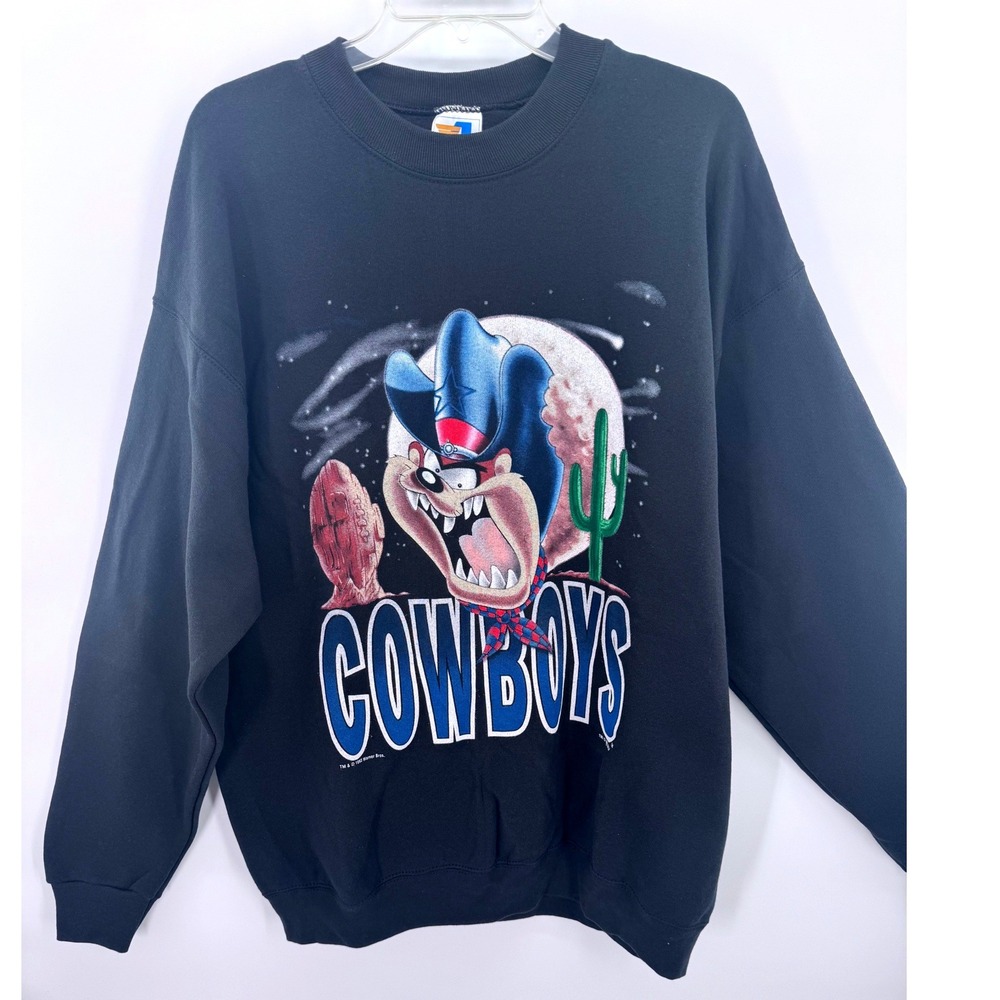 Artex‎ Sportswear Sweatshirt Black Dallas Cowboys Taz 1993 Vintage NFL Sz XL New